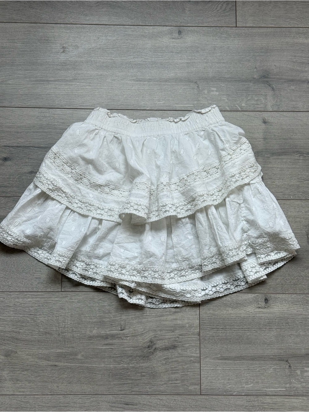 American Eagle Outfitters White Tiered Lace Skort